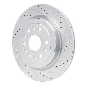 Ram 1500 Brake Rotor (1) - Rear Right - R1 Concepts - Drilled & Slotted - Silver - `19-`25